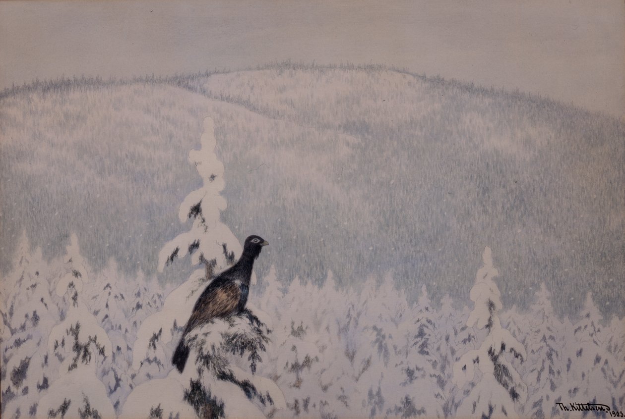 Śnieg i śnieg autorstwa Theodor Kittelsen