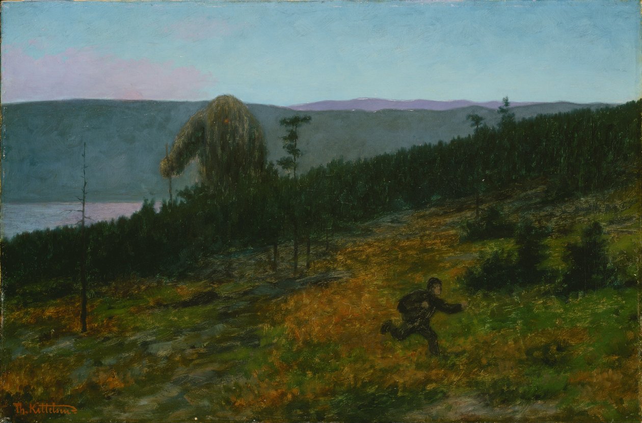 Popielny Chłopak i Troll autorstwa Theodor Kittelsen