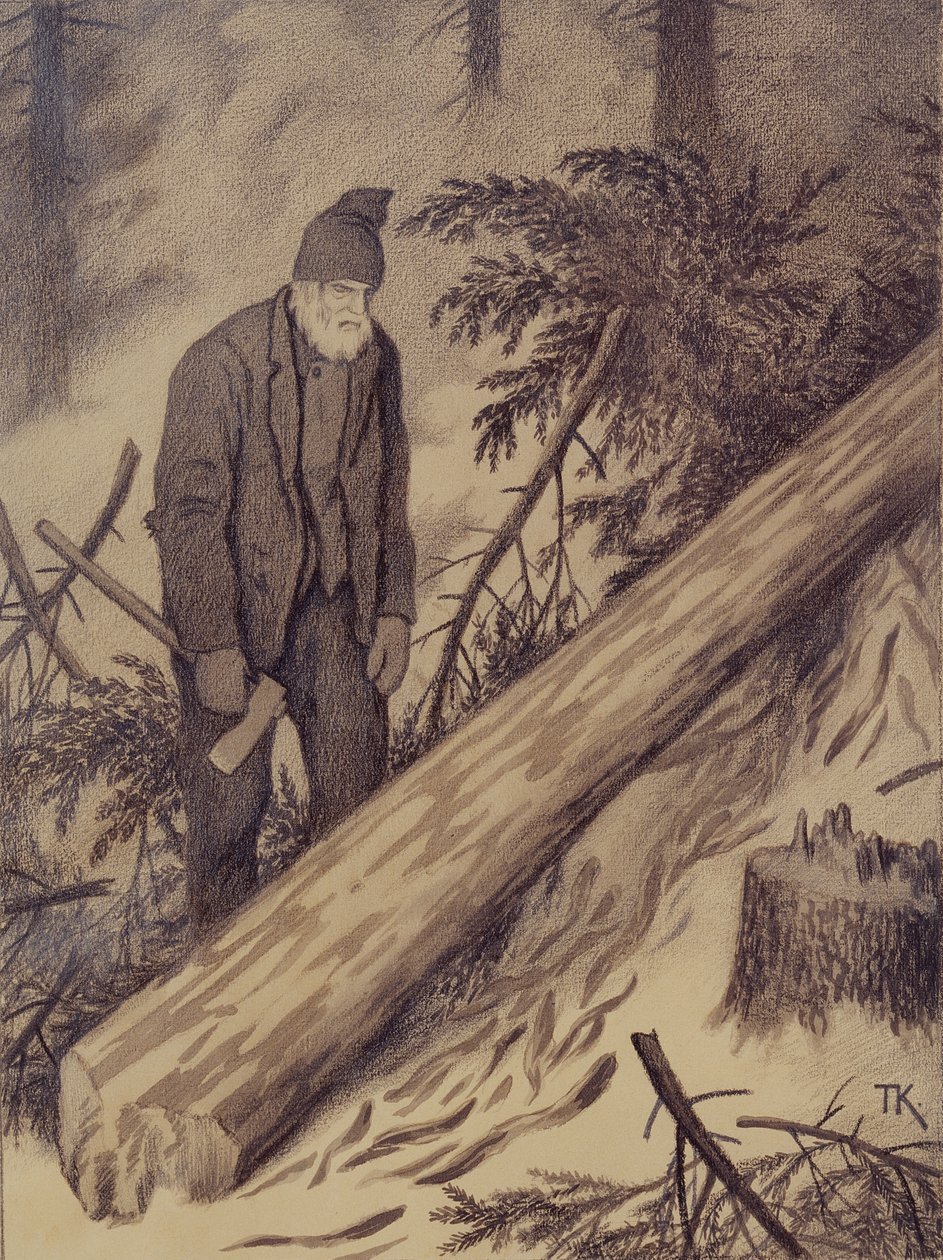 Zimowa droga autorstwa Theodor Kittelsen