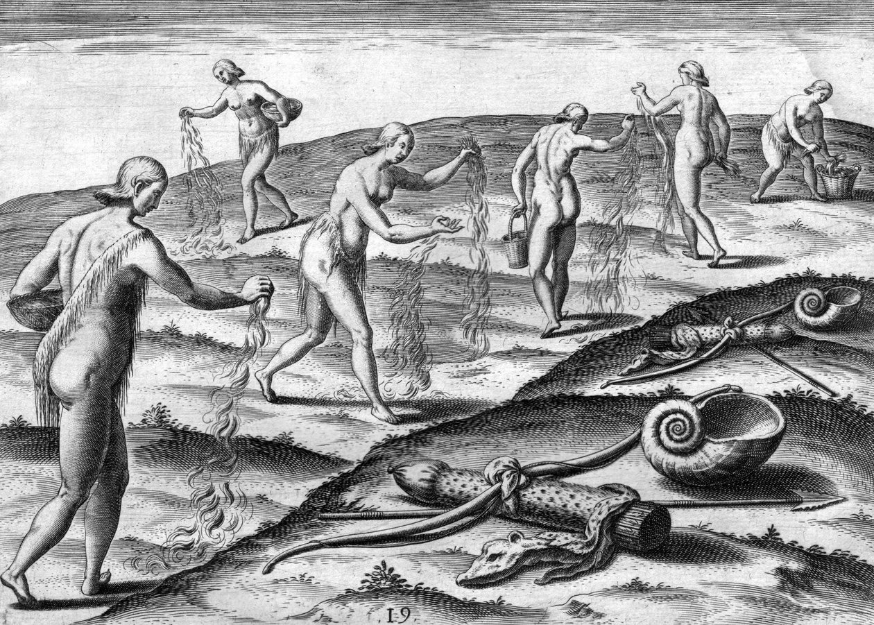 Ceremonia kobiet z plemienia Potano autorstwa Theodor de Bry