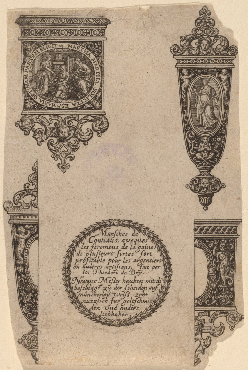 Ozdoba na rękojeść noża autorstwa Theodor de Bry