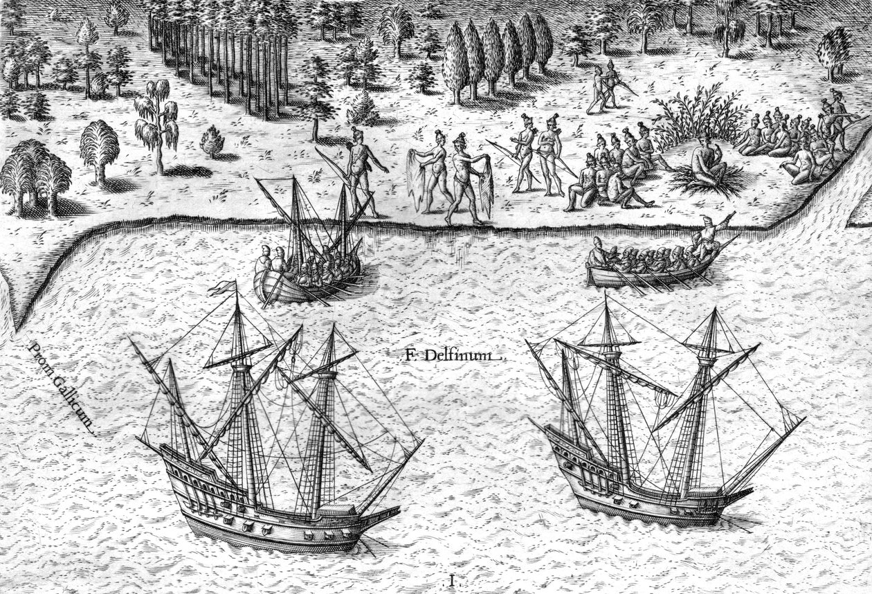 Francuskie ziemie na wybrzeżu Florydy autorstwa Theodor de Bry