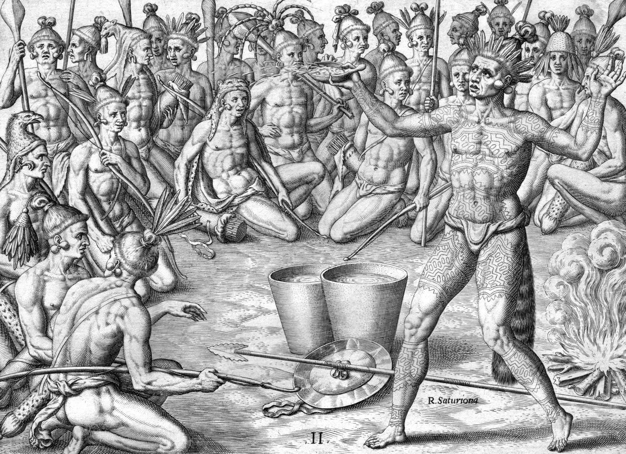 Ceremonia Indian Timucua autorstwa Theodor de Bry
