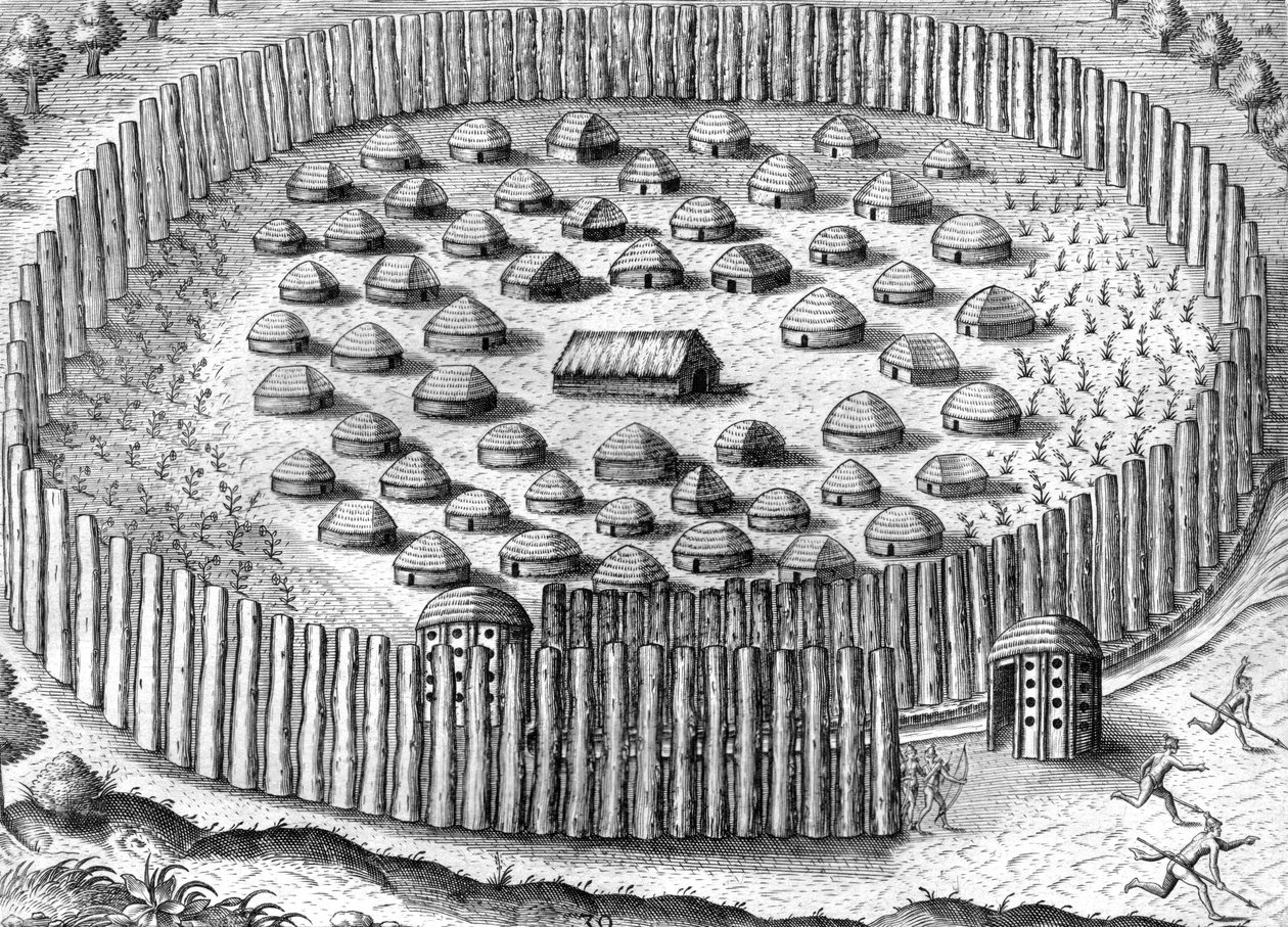 Wioska Indian Timucua autorstwa Theodor de Bry