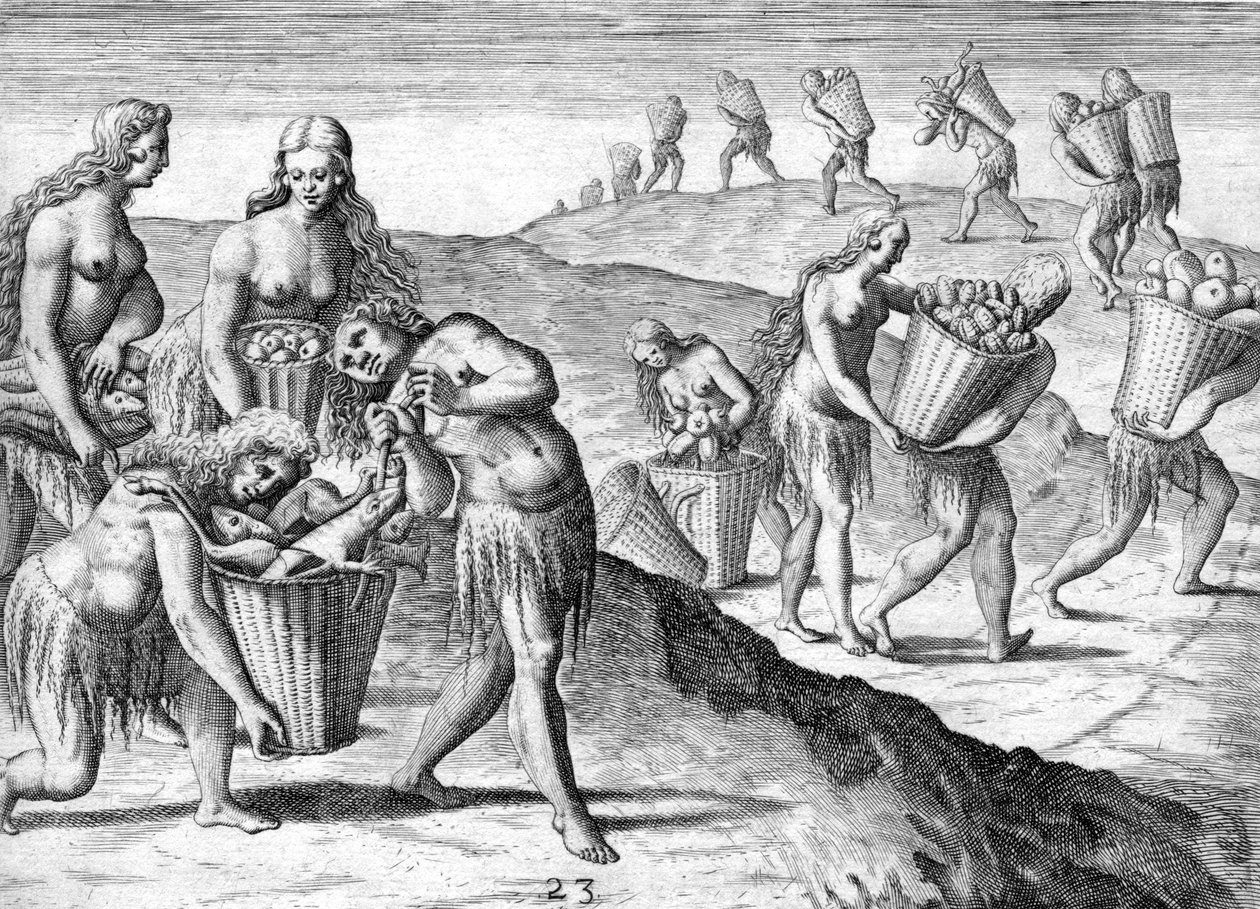Plemię Indian Timucua autorstwa Theodor de Bry