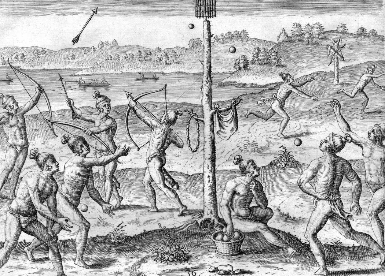 Plemię Indian Timucua autorstwa Theodor de Bry