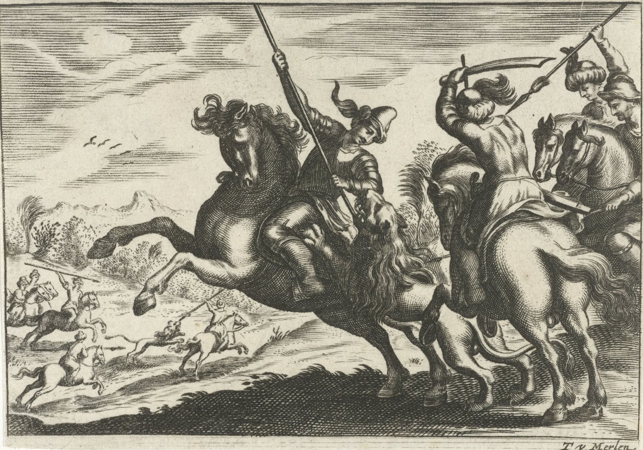 polowanie na lwa autorstwa Theodor van Merlen (II)