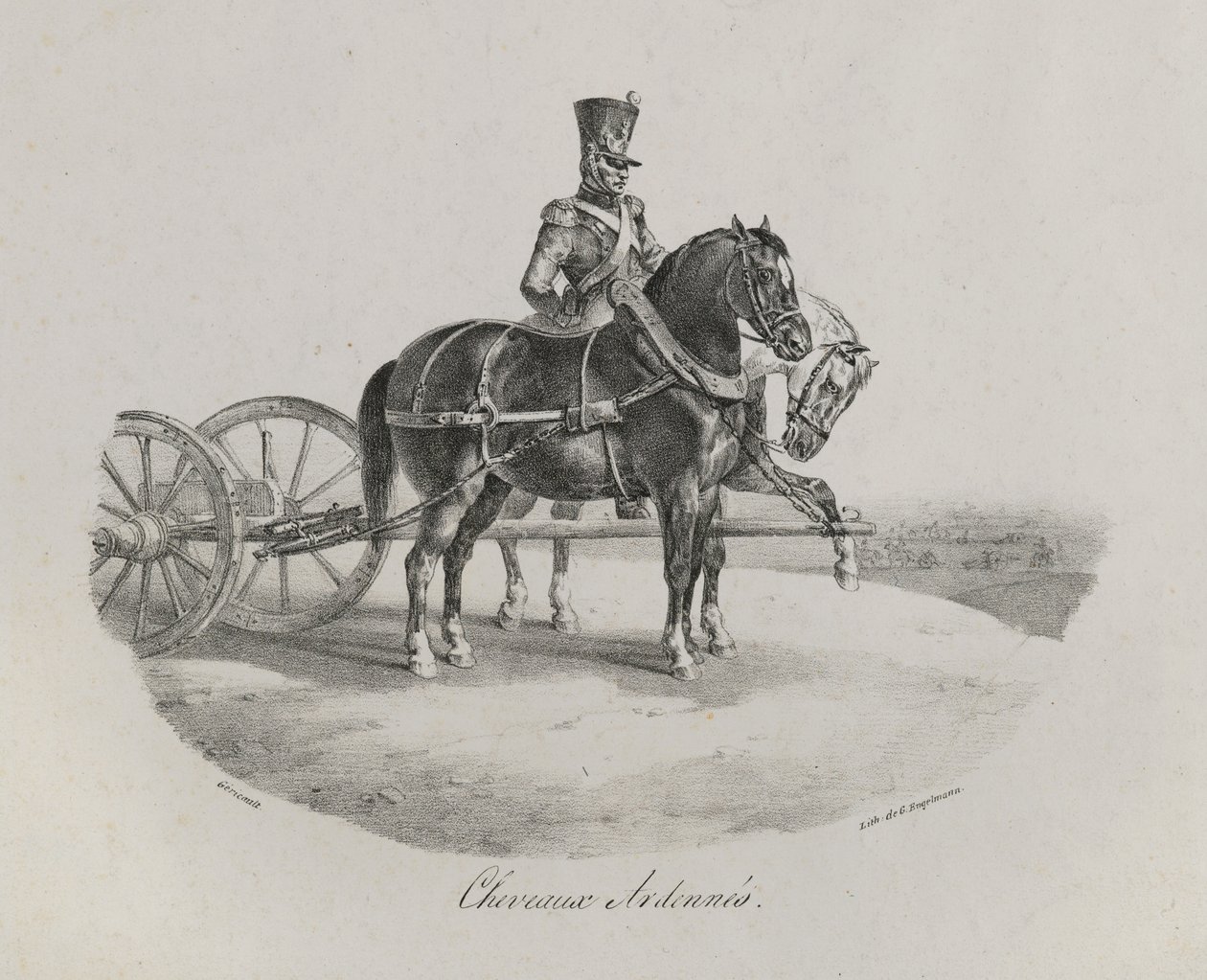 Konie ardeńskie, 1822 autorstwa Theodore Gericault