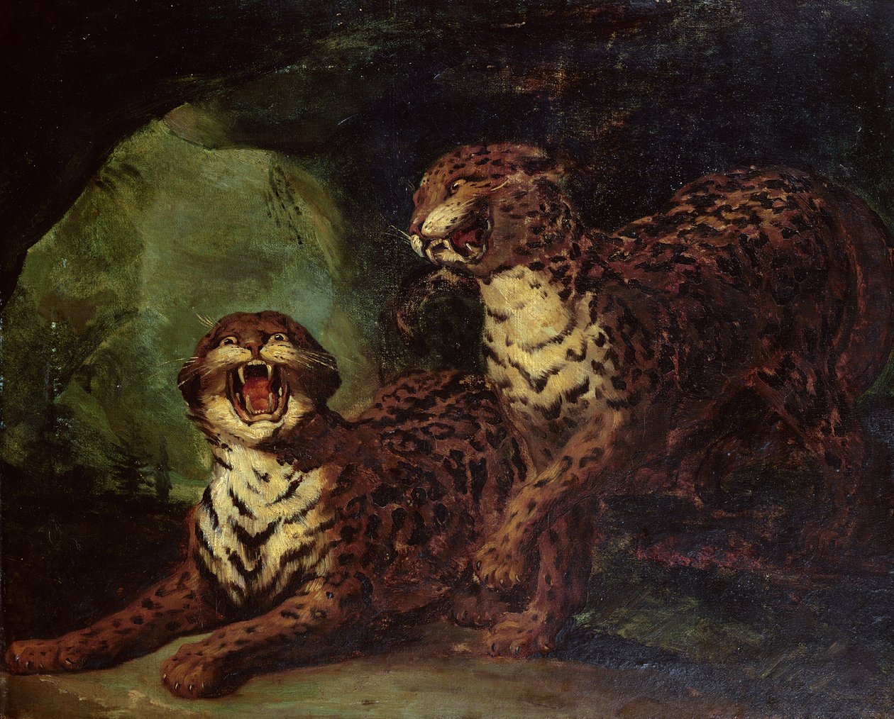 دوه لیپرډونه، ج. 1820 پولی autorstwa Theodore Gericault