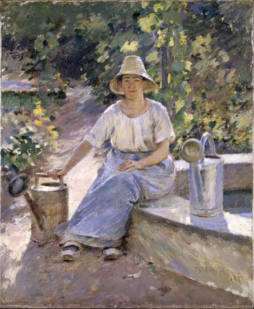 Podlewanie, 1890 autorstwa Theodore Robinson