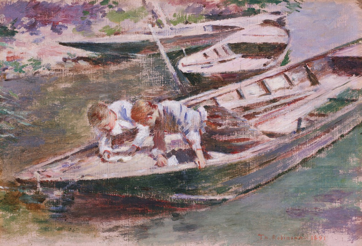 Dwóch w łodzi autorstwa Theodore Robinson