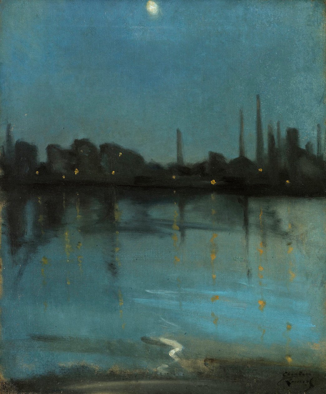Battersea i Tamiza z Chelsea, ok. 1890 r. autorstwa Theodore Roussel