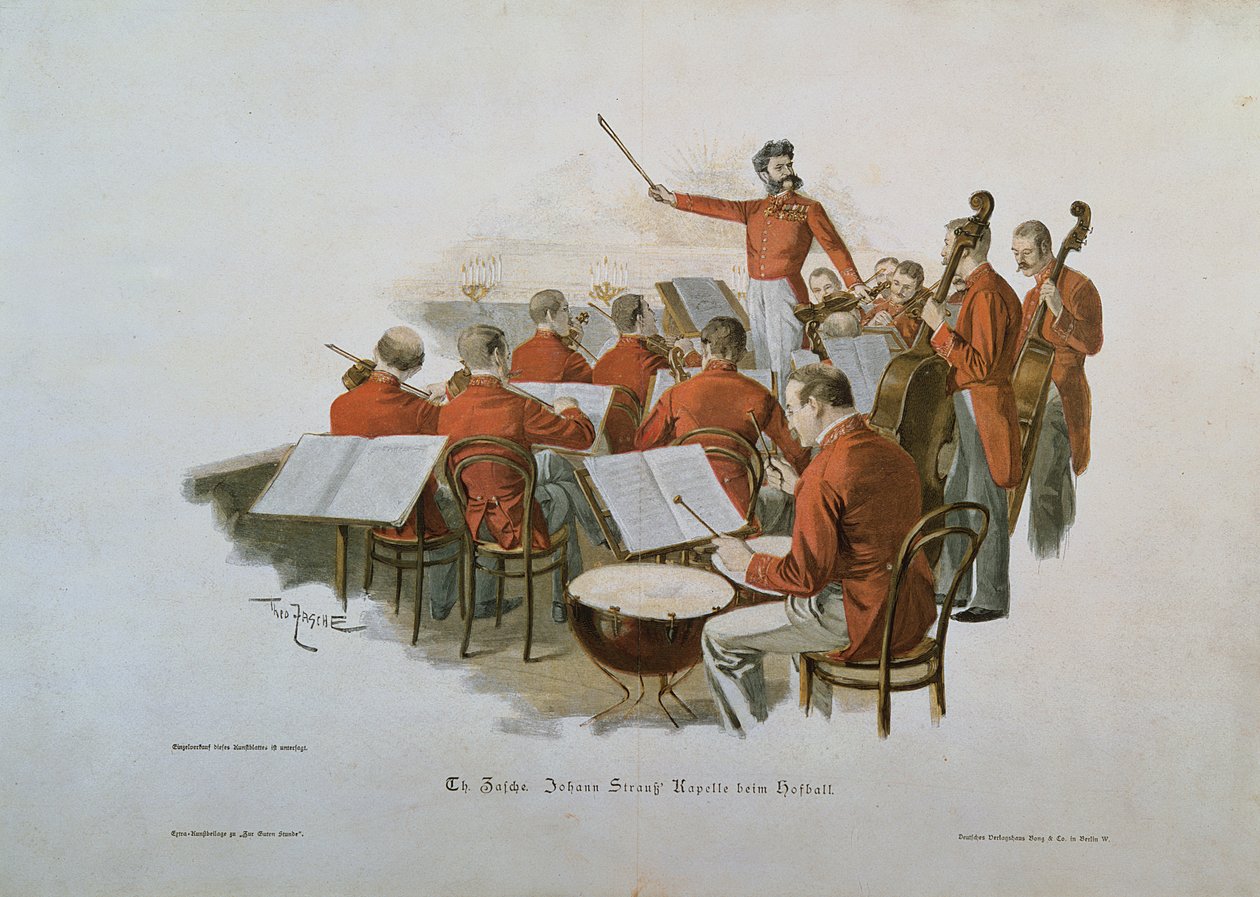 Orkiestra Johanna Straussa na balu dworskim autorstwa Theodore Zasche