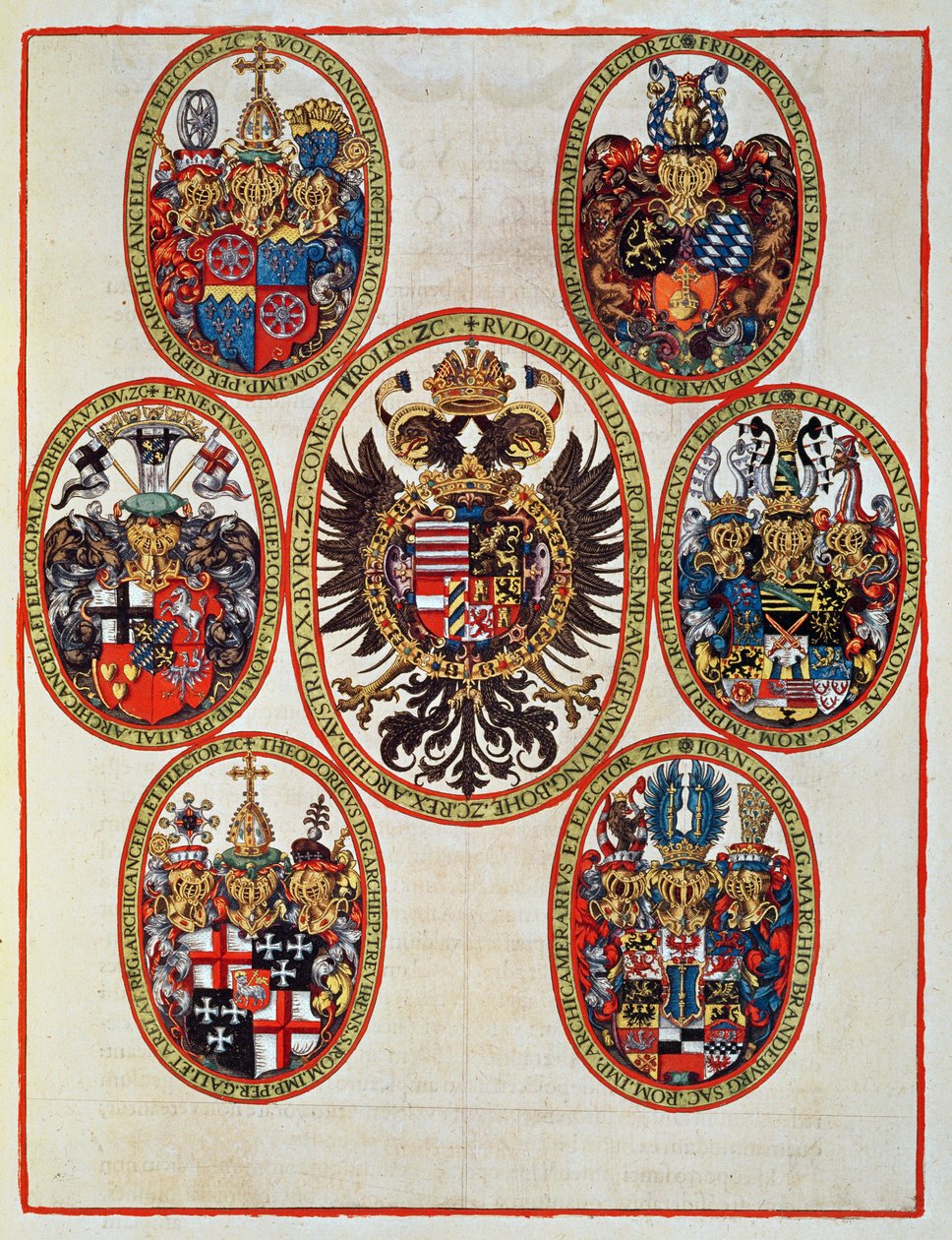 Herby, z "Americae Tertia Pars...", 1592 r. autorstwa Theodore de Bry