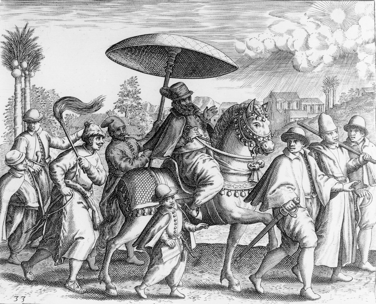 Urzędnicy portugalscy w Indiach, 1599 r. autorstwa Theodore de Bry