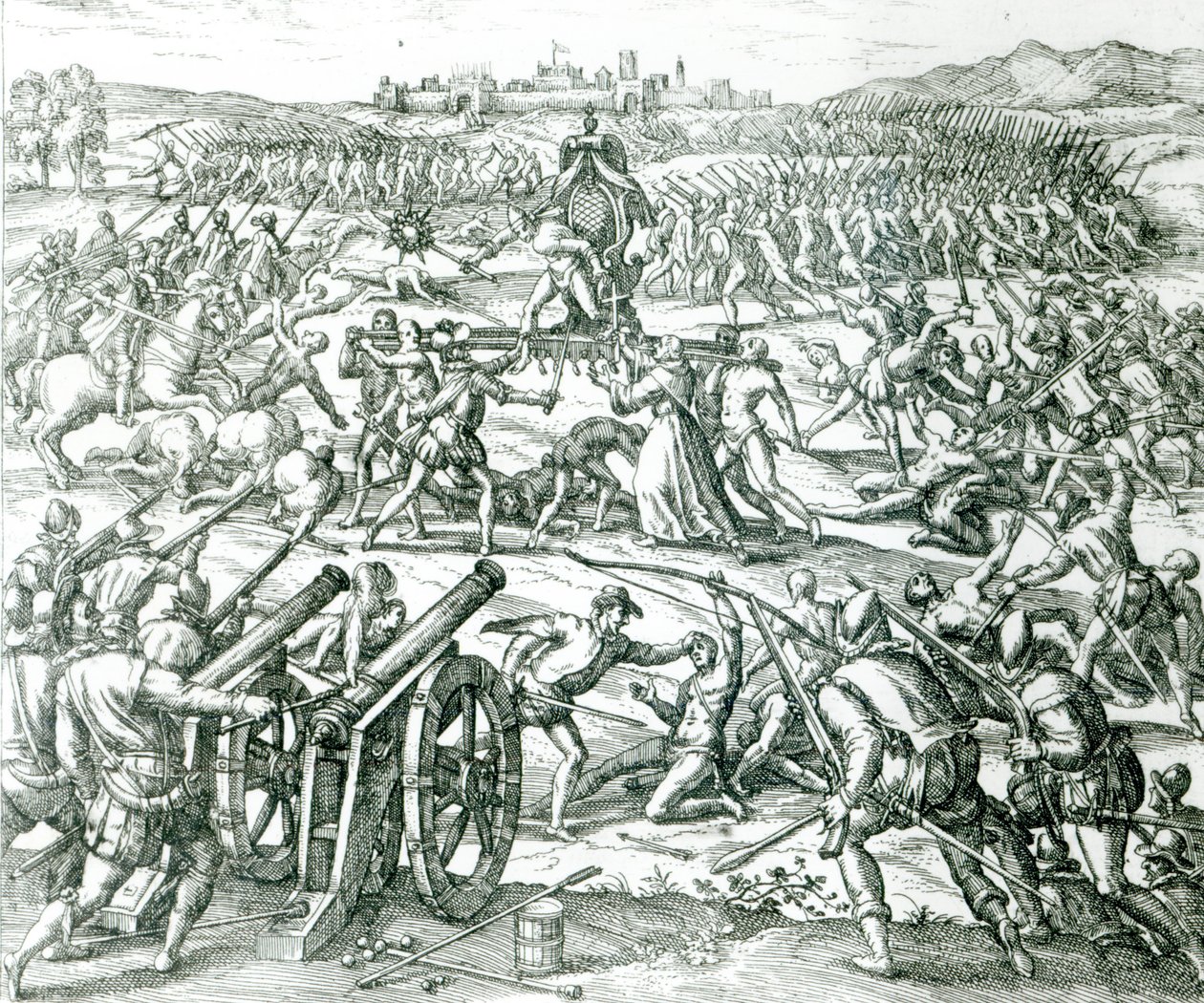 Bitwa pod Cajamarcą, 1532 autorstwa Theodore de Bry