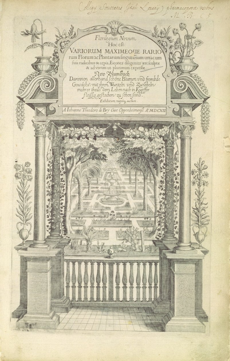 Strona tytułowa z „Florilegium”, wydana w 1612 r. autorstwa Theodore de Bry