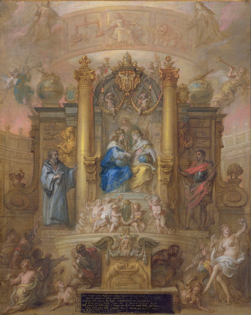 Sojusz Francji i Hiszpanii, Alegoria Pokoju Pirenejskiego w 1659 r autorstwa Theodoor van Thulden