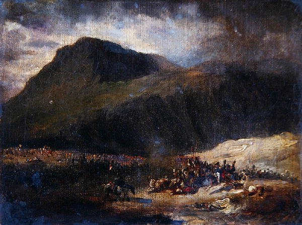 Bitwa w czasie francuskiego podboju Algierii (olej na płótnie) autorstwa Theodore (attr. to) Gericault