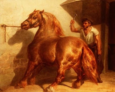 Wóz koń u kowala autorstwa Theodore (attr. to) Gericault