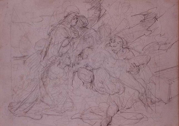 Zejście z krzyża (rysunek) autorstwa Theodore (attr. to) Gericault