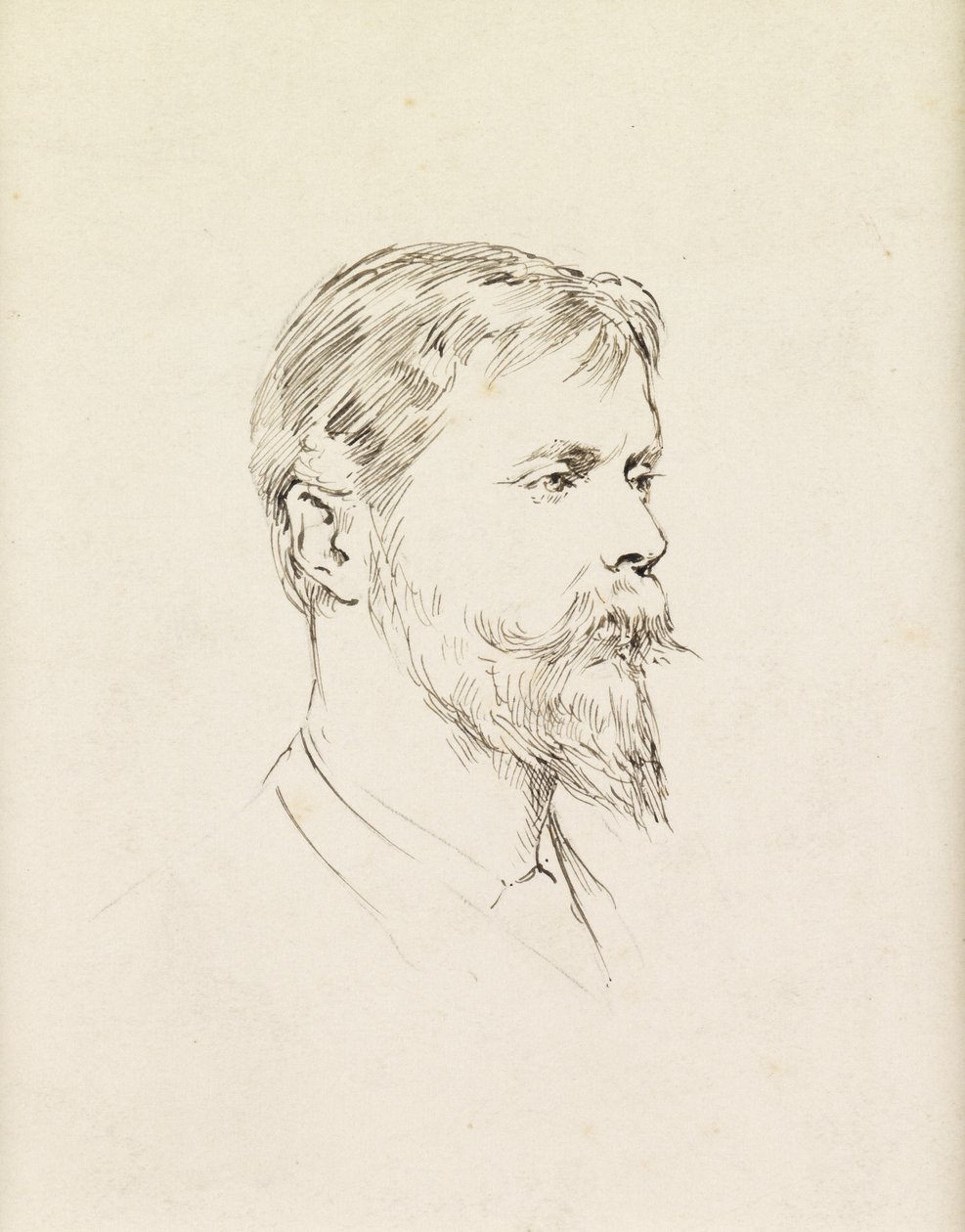 Portret Sir Ernesta Waterlowa, profil (pióro i tusz na papierze) autorstwa Theodore Blake Wirgman