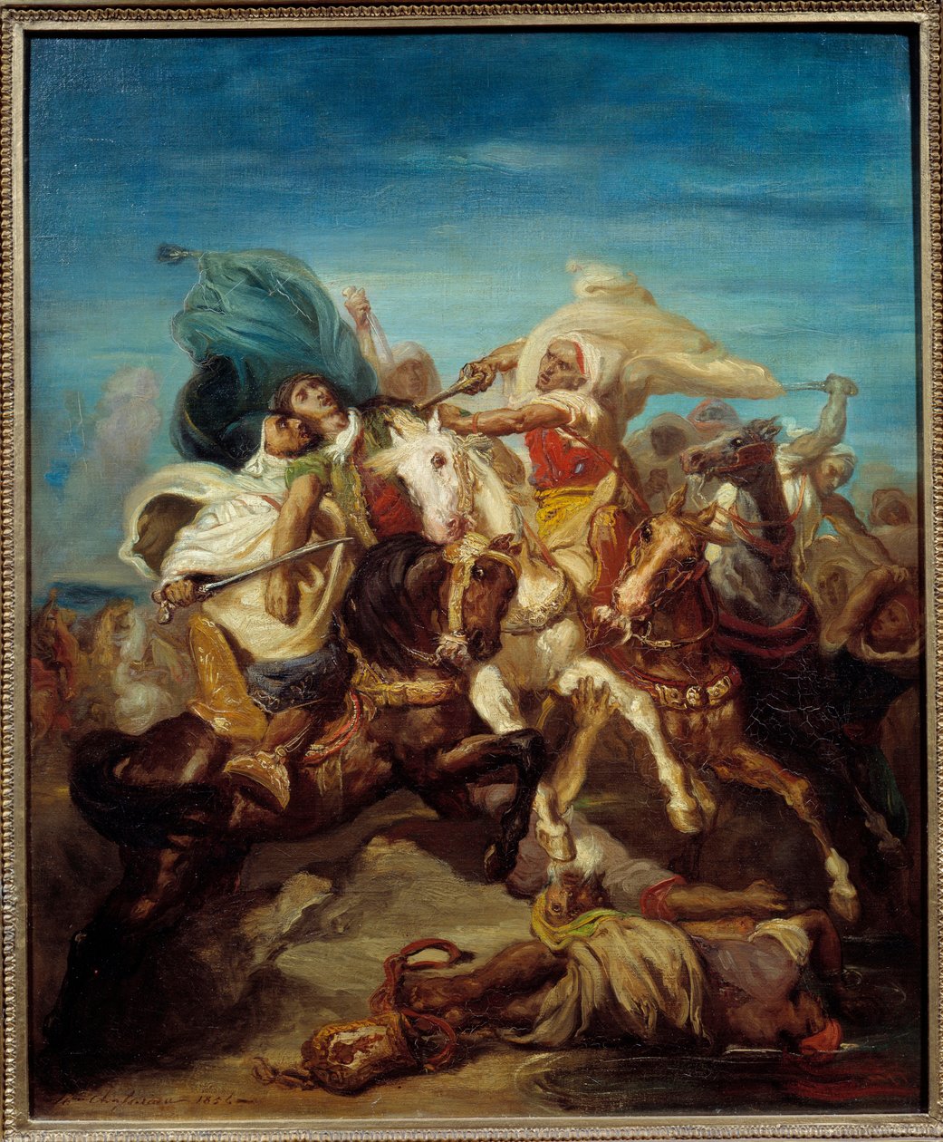 Bitwa jeźdźców arabskich Obraz Theodore Chasseriau (1819-1856) 1856 Nd. 0,65x0,54m² autorstwa Théodore Chassériau