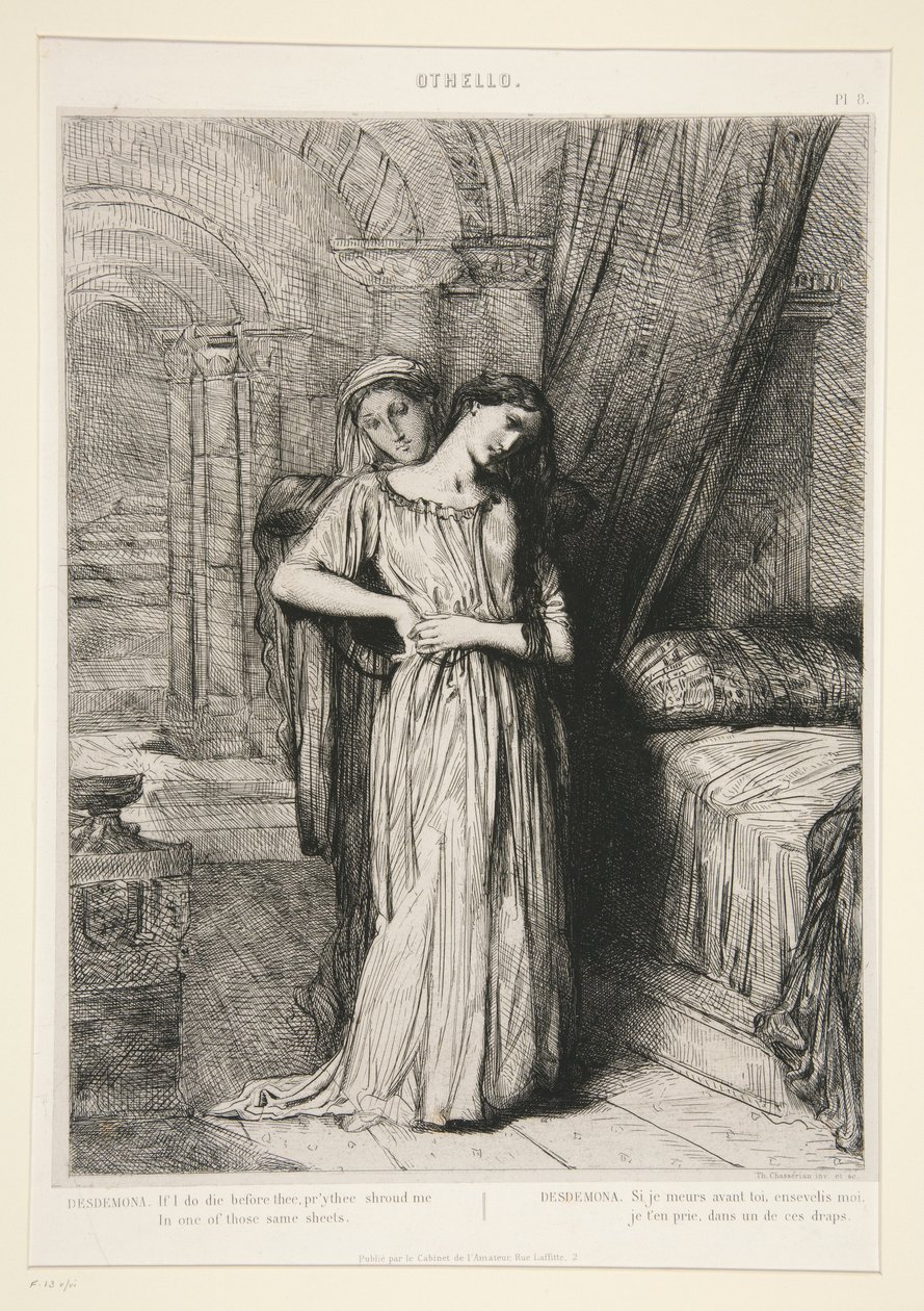 «Desdemona», tabl. 8 z Otella (akt IV, scena III) autorstwa Théodore Chassériau