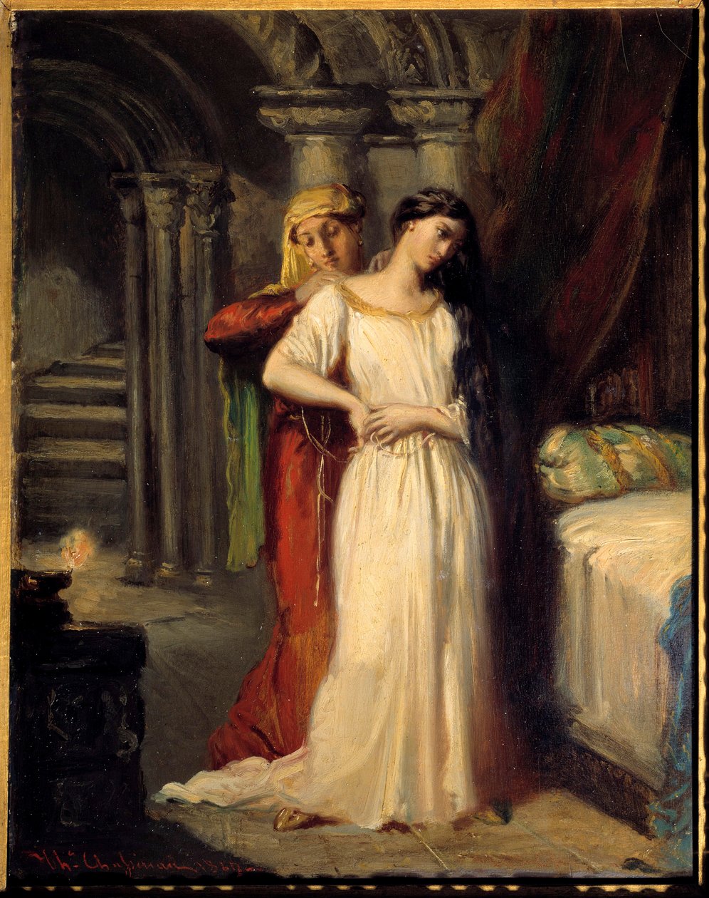 Desdemone na dobranoc Ilustracja do IV aktu utworu „Otello” Williama Szekspira (1564-1616). 1849 niedz. 0,42x0,32 m² autorstwa Théodore Chassériau