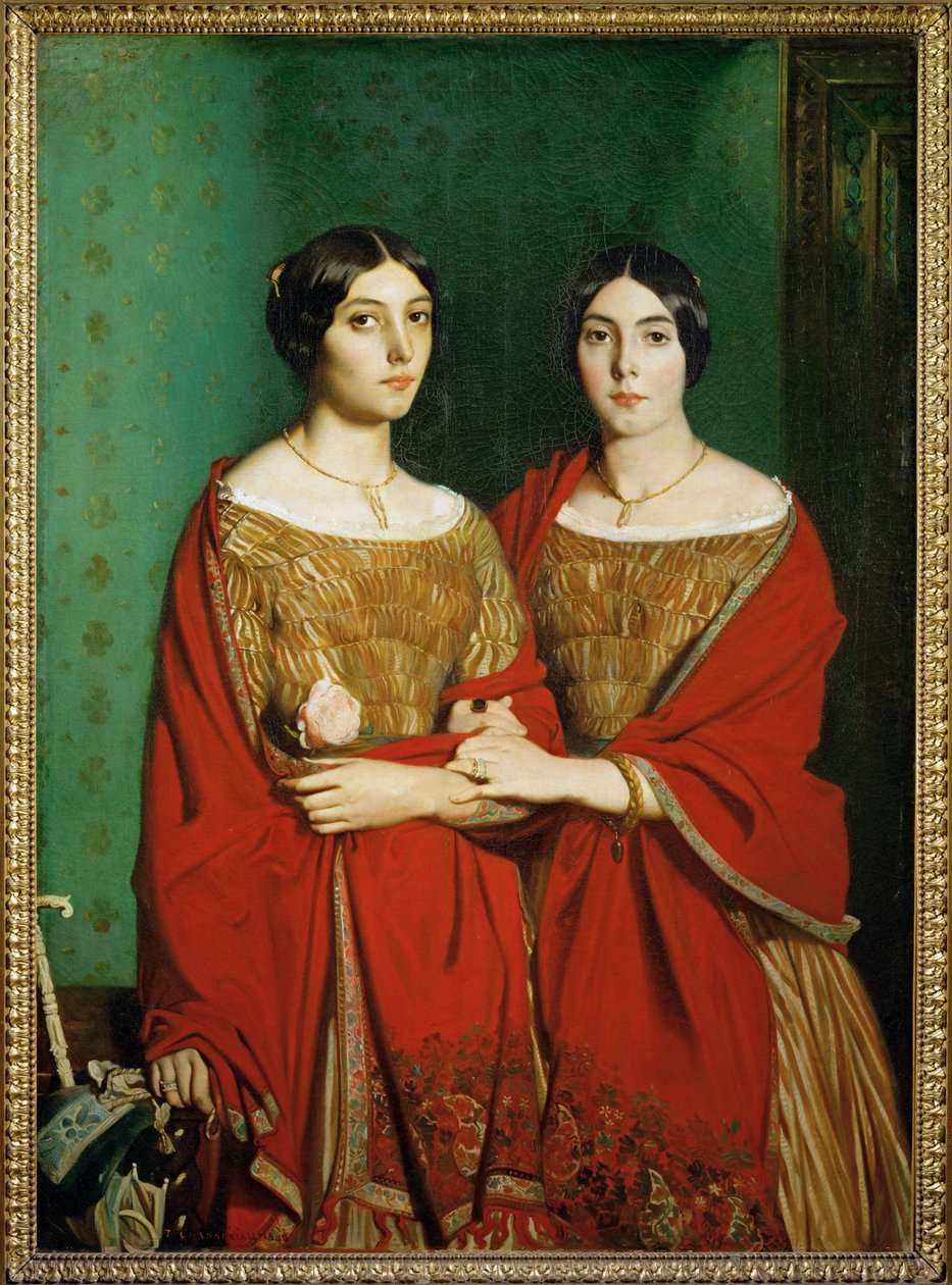 Mesdemoiselles C., dit aussi Les deux soeurs - Dwie siostry. Siostry malarki Adele i Genevieve ... autorstwa Théodore Chassériau