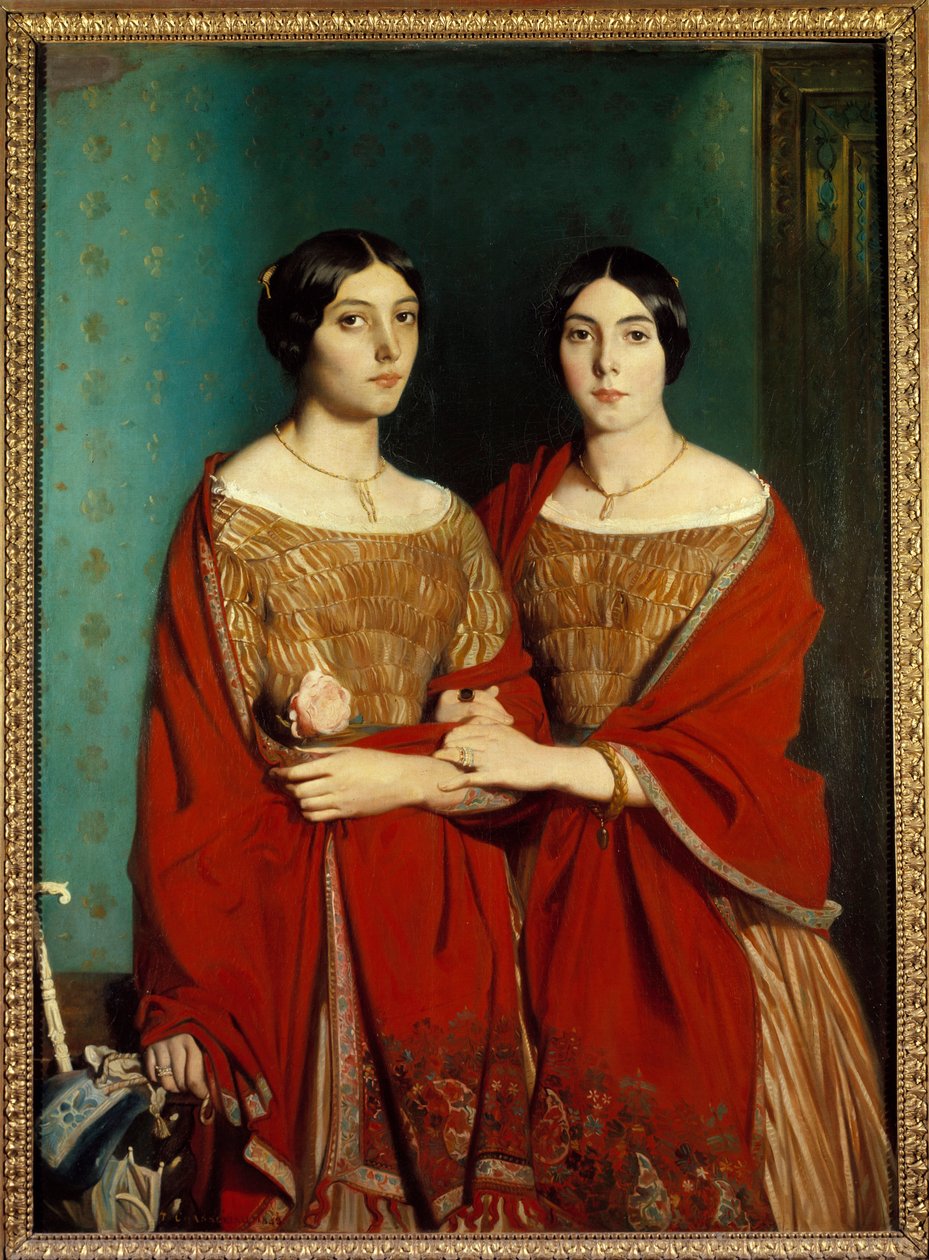 Panna Chasseriau powiedziała, że obie siostry. Portret sióstr Adele (1810-1869) i Aline (1822-1871) artysty. Obraz Theodore Chasseriau (1819-1856) autorstwa Théodore Chassériau
