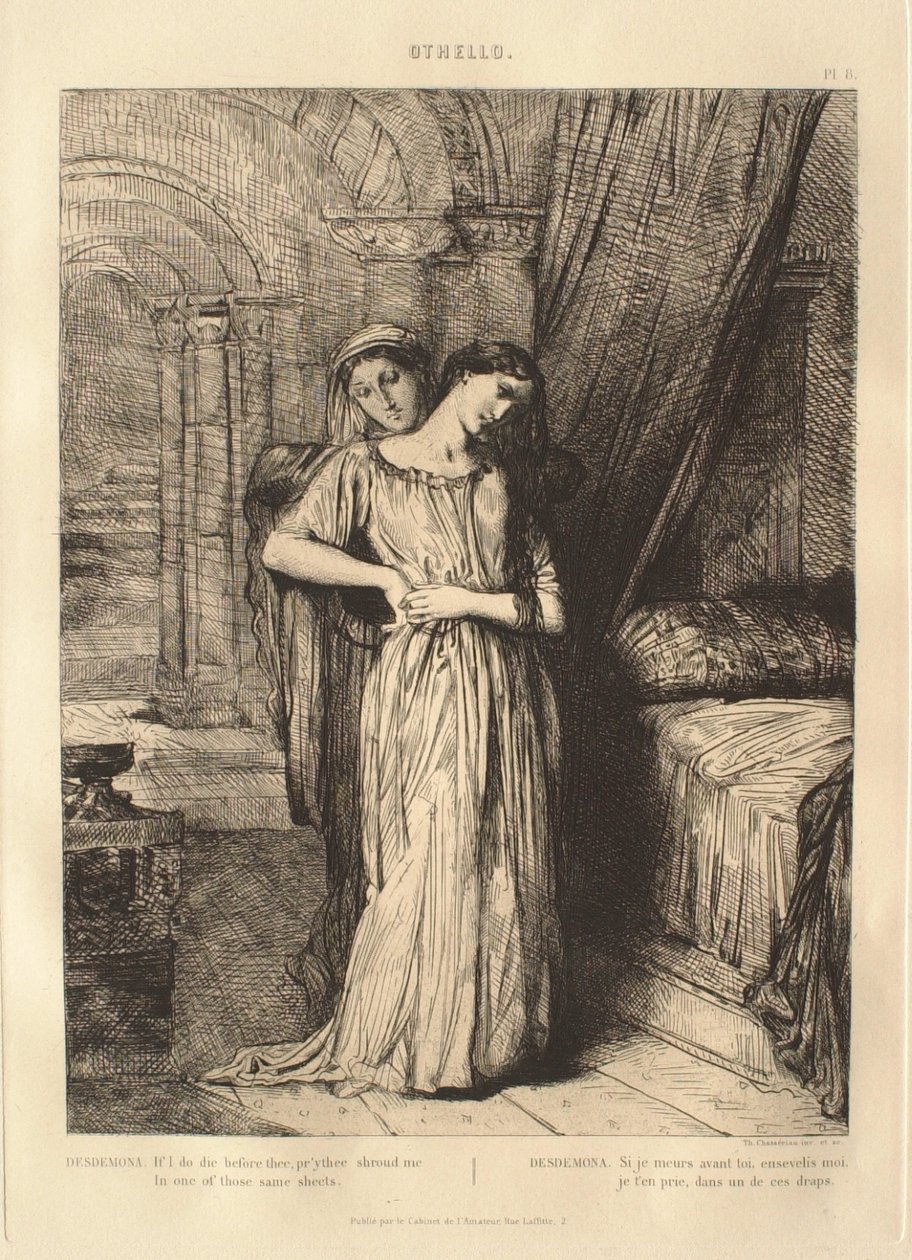 Suita Otello: nr 8 (akt 4, scena 3: Desdemona i Emilia) autorstwa Théodore Chassériau