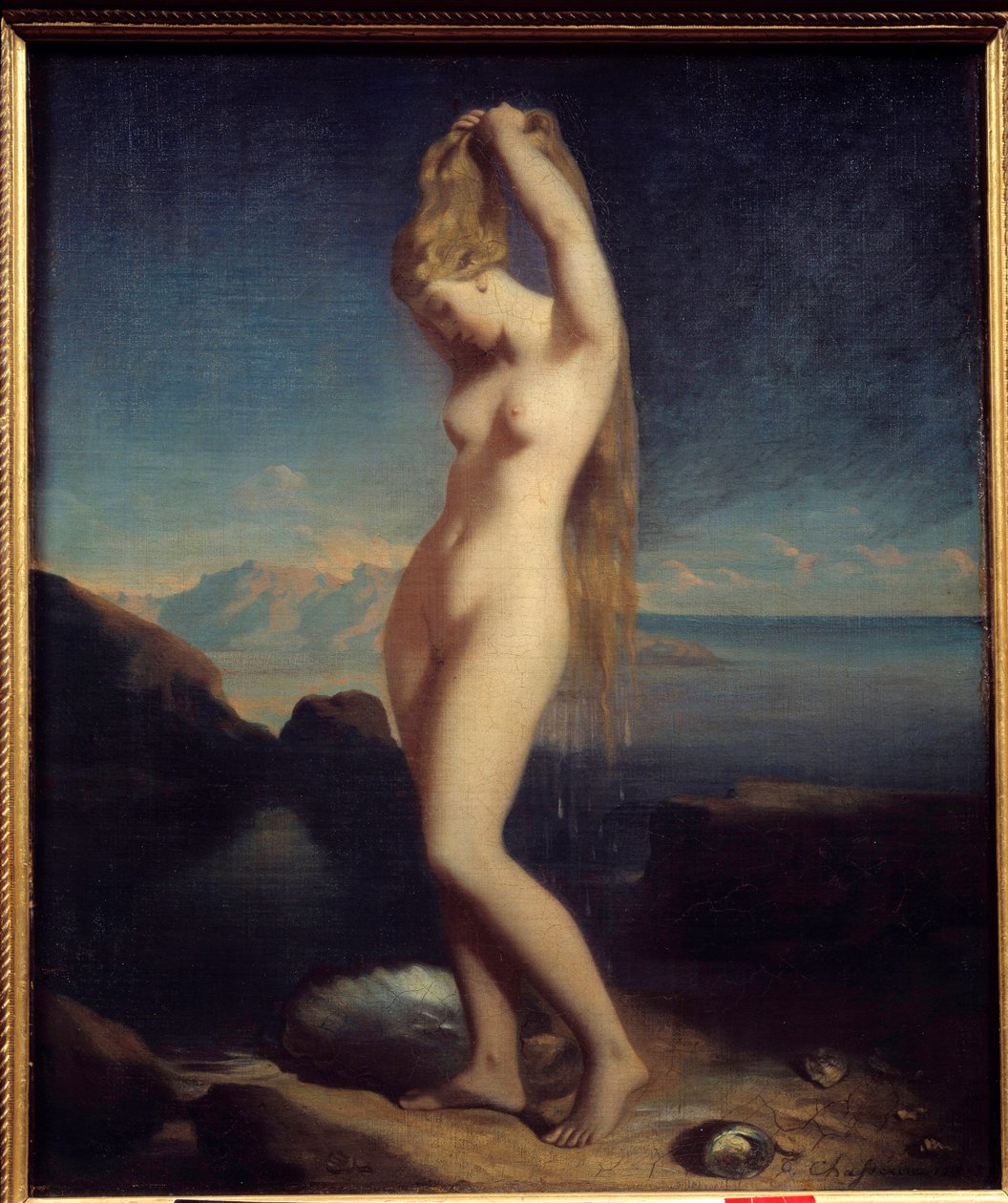 Venus anadyomene lub Venus Marine Painting autorstwa Theodore Chasseriau (1819-1856) 1838 Nd. 0,65 x 0,55 m² autorstwa Théodore Chassériau