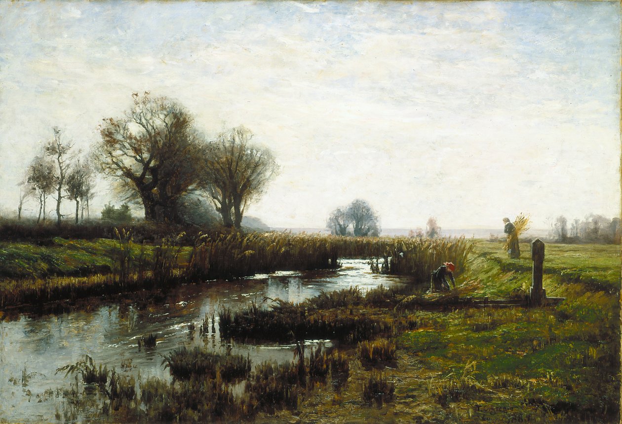 Późne popołudnie, Dachau Moor (olej na płótnie) autorstwa Theodore Clement Steele