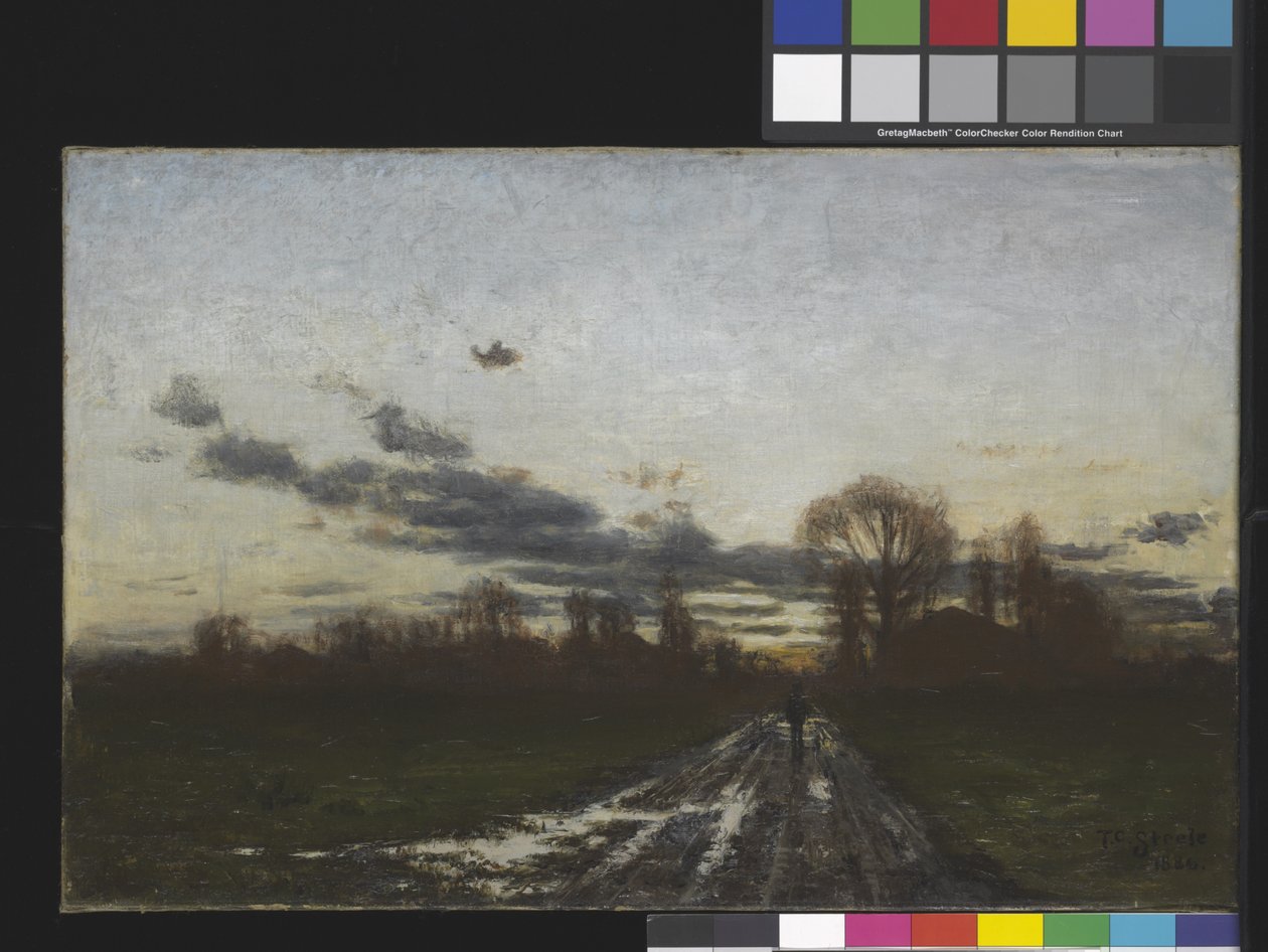 Wschód słońca (olej na płótnie) autorstwa Theodore Clement Steele