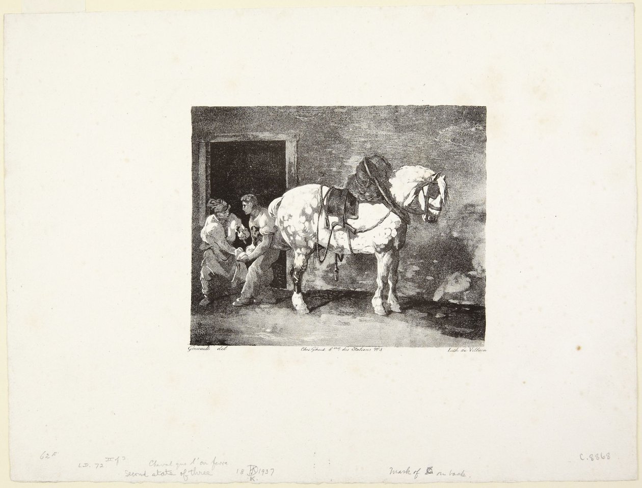 A  Horse being Shod (Konia, któremu zakutuje się podkowy) autorstwa Theodore Gericault