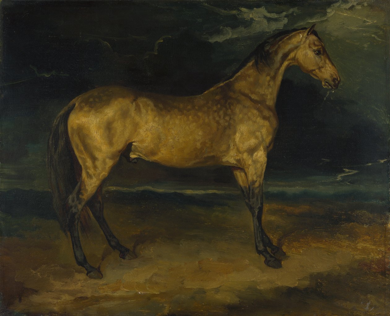 Koń przestraszony piorunem, ok. 1814 autorstwa Theodore Gericault