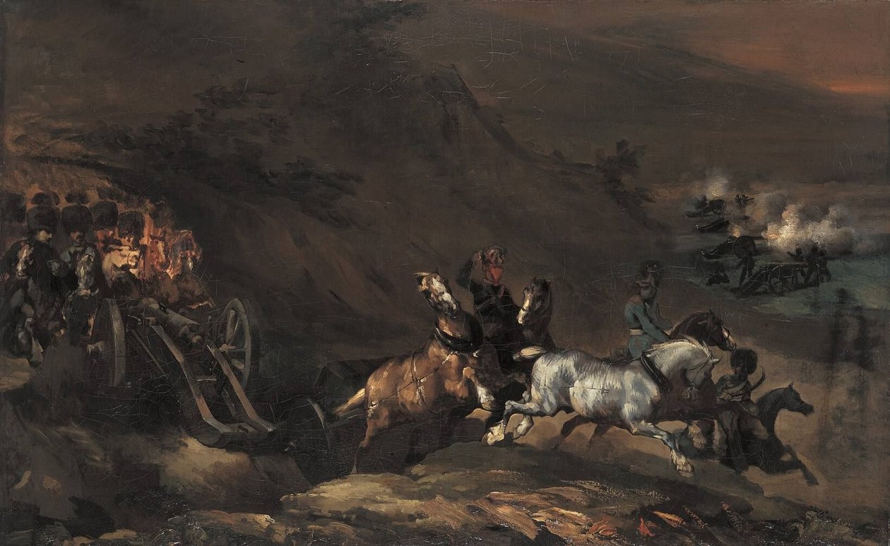 Posuwająca się artyleria autorstwa Theodore Gericault