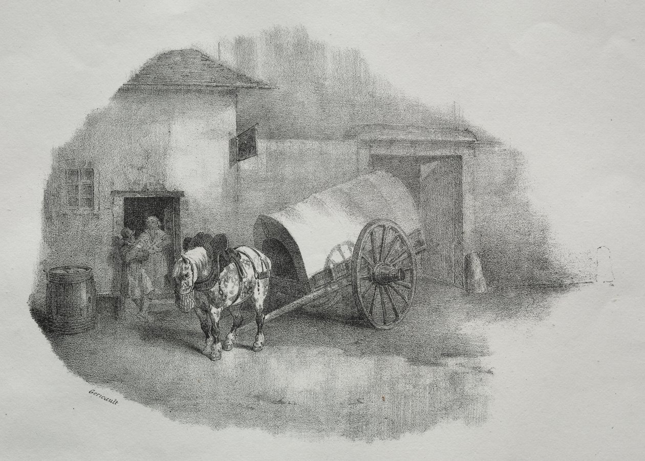 Koń wózkowy z podłużnic autorstwa Theodore Gericault