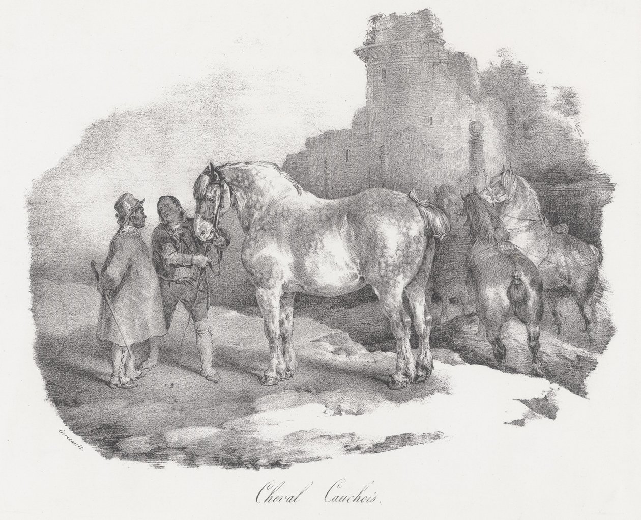 Cheval Cauchois (rdzenna rasa koni z Caux w Normandii) autorstwa Theodore Gericault