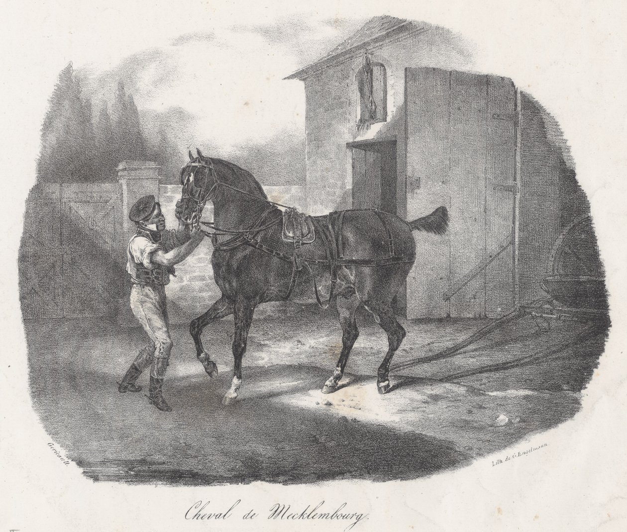 Koń z Meklemburgii (A Mecklembourg Horse) autorstwa Theodore Gericault