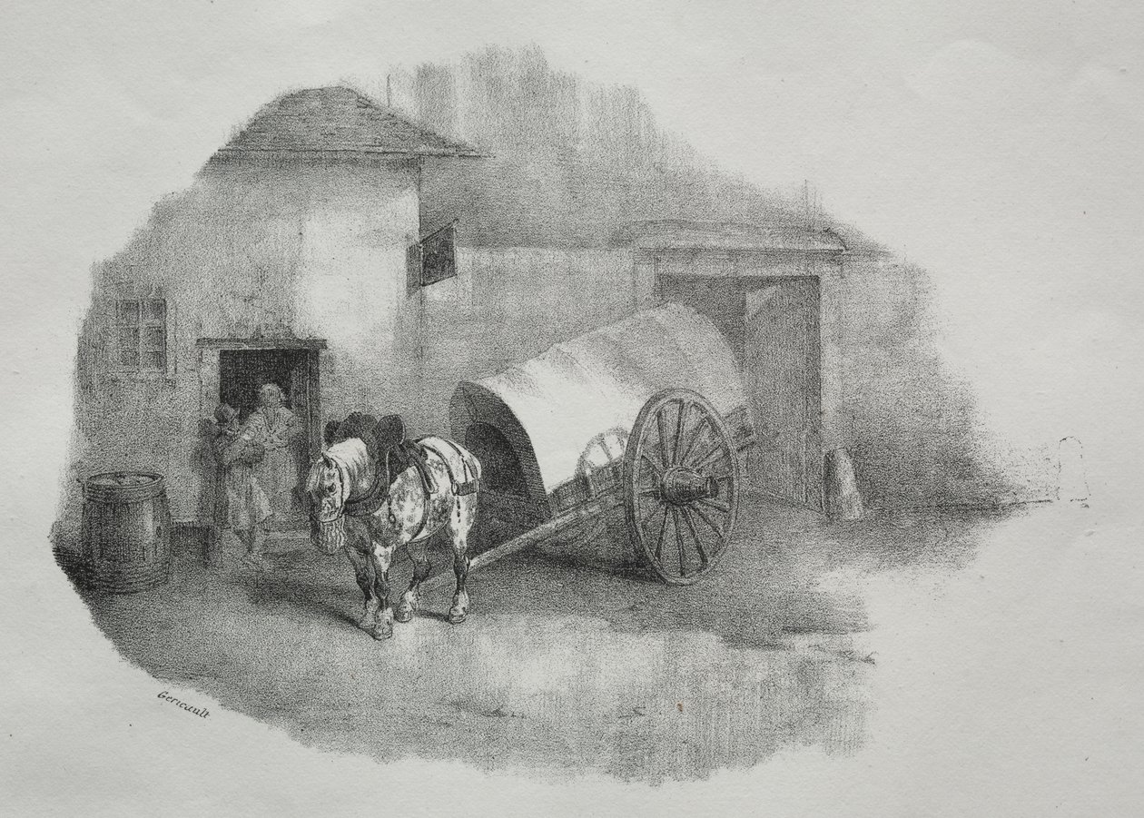 Koń powozowy wyciągnięty z mułów autorstwa Theodore Gericault