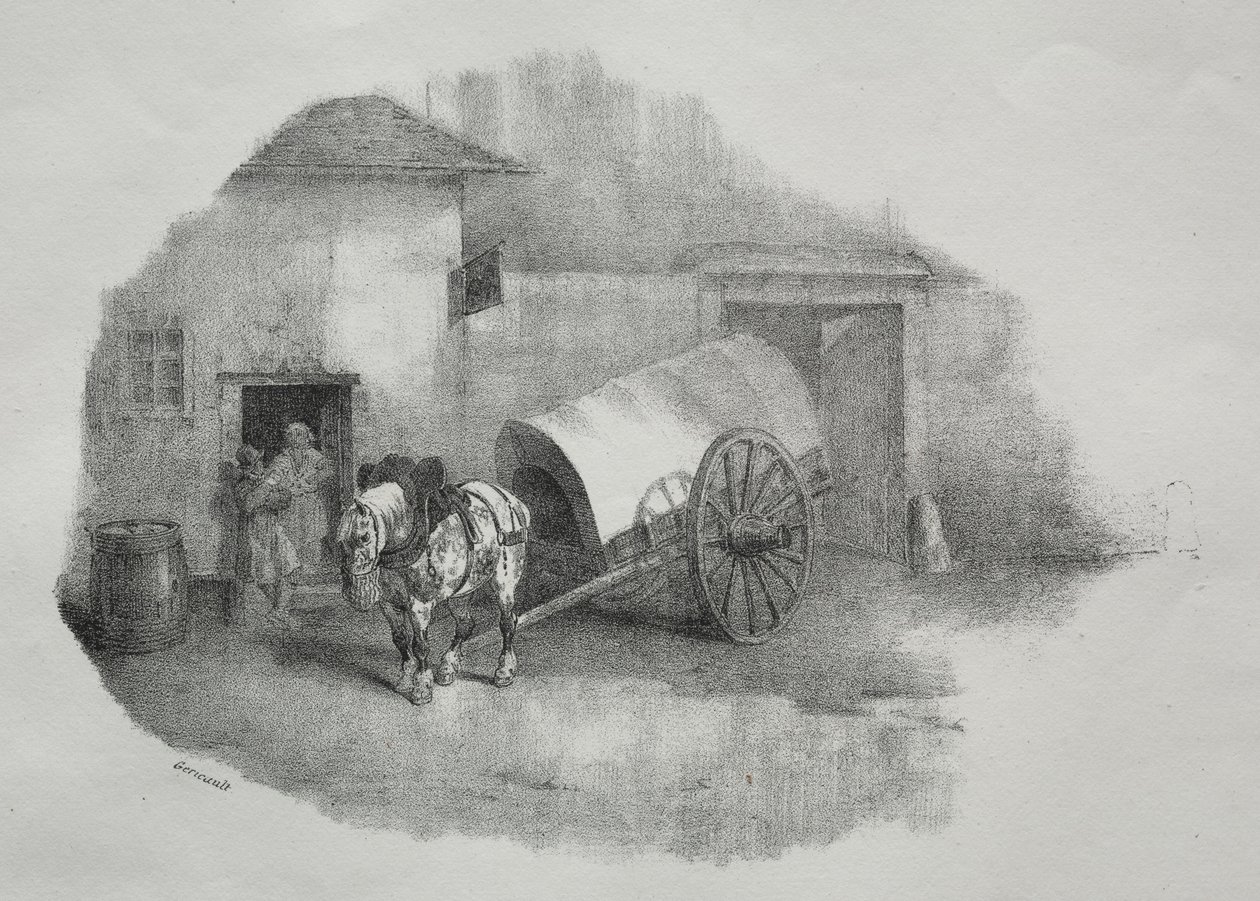 Koń wozowy wyciągnięty z mułów. autorstwa Theodore Gericault