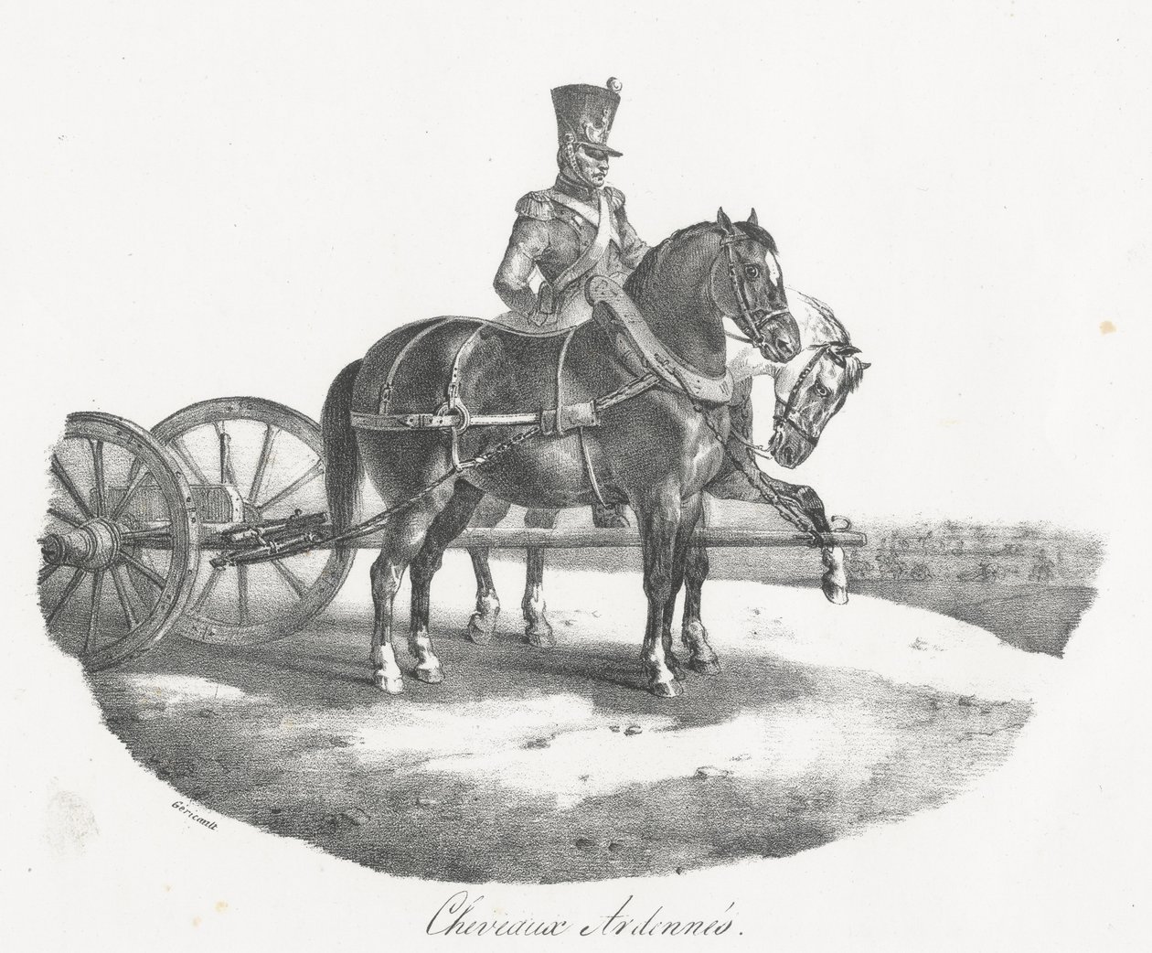 Konie z Ardenów (Horses from the Ardennes) autorstwa Theodore Gericault