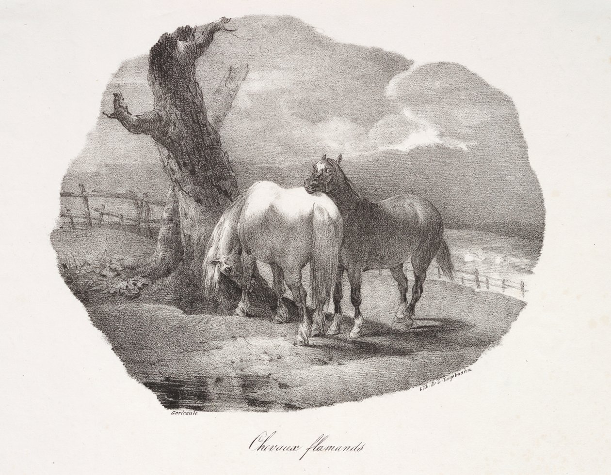 Konie flamandzkie autorstwa Theodore Gericault
