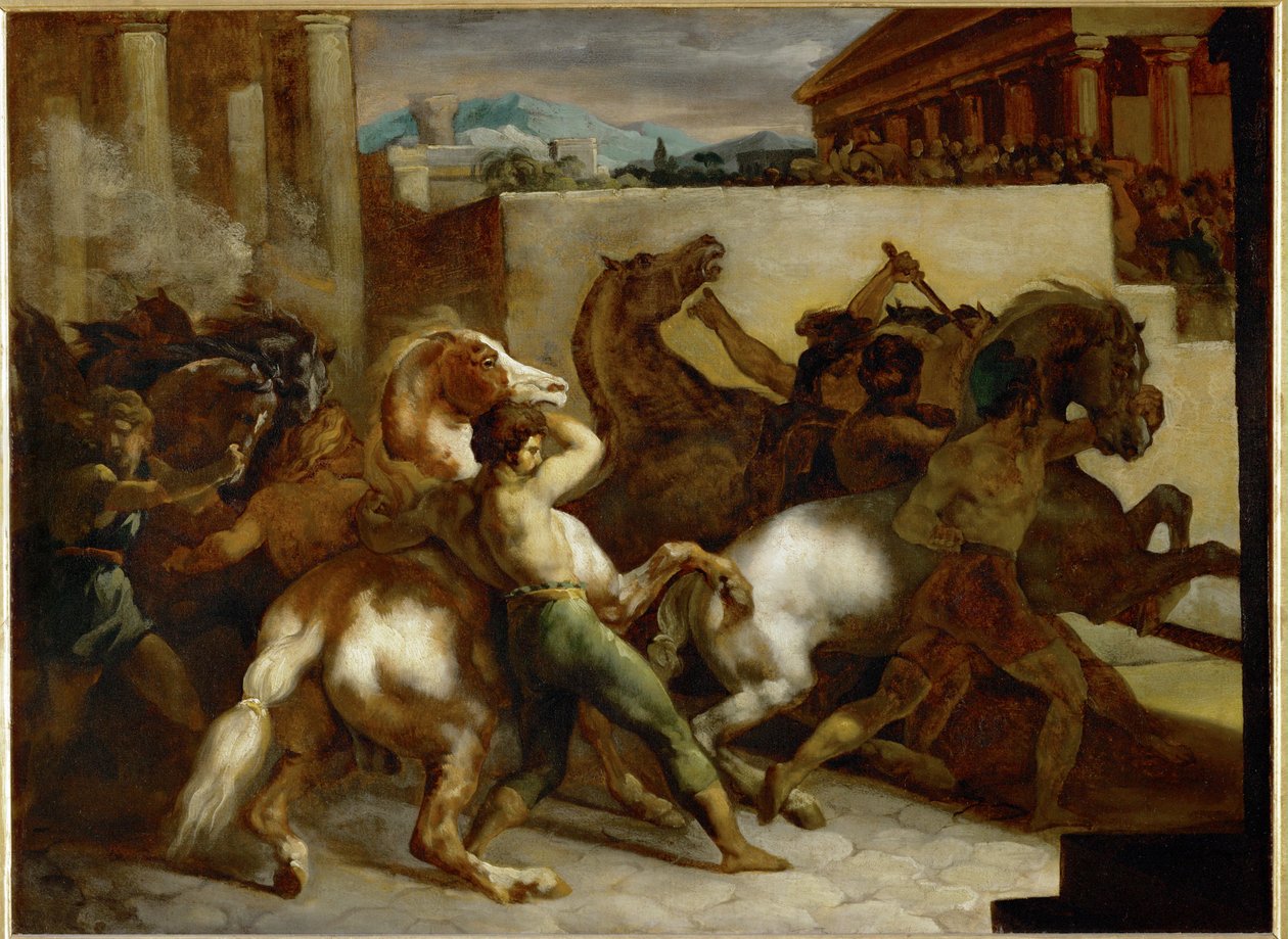 Darmowe wyścigi konne w Rzymie - Wyścigi konne w Rzymie ... autorstwa Theodore Gericault