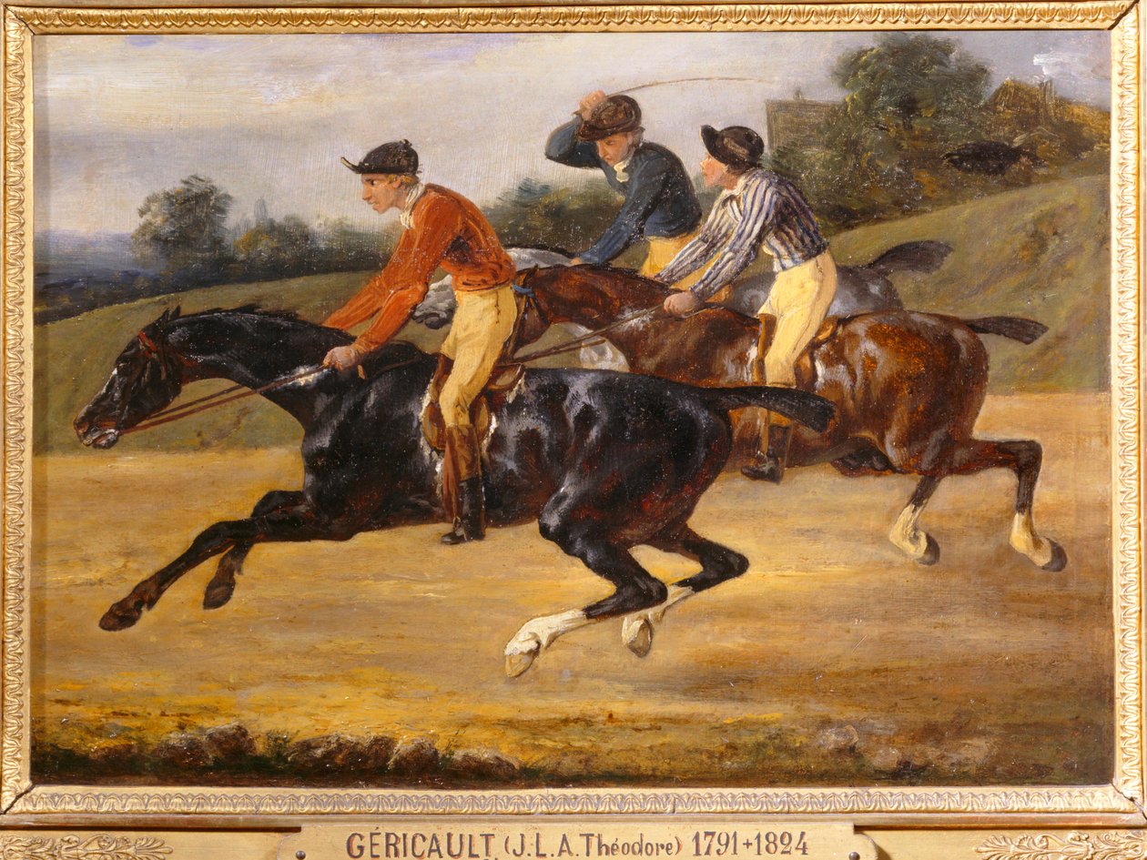 Wyścig konny, w lewo na starcie - Wyścigi konne ... autorstwa Theodore Gericault
