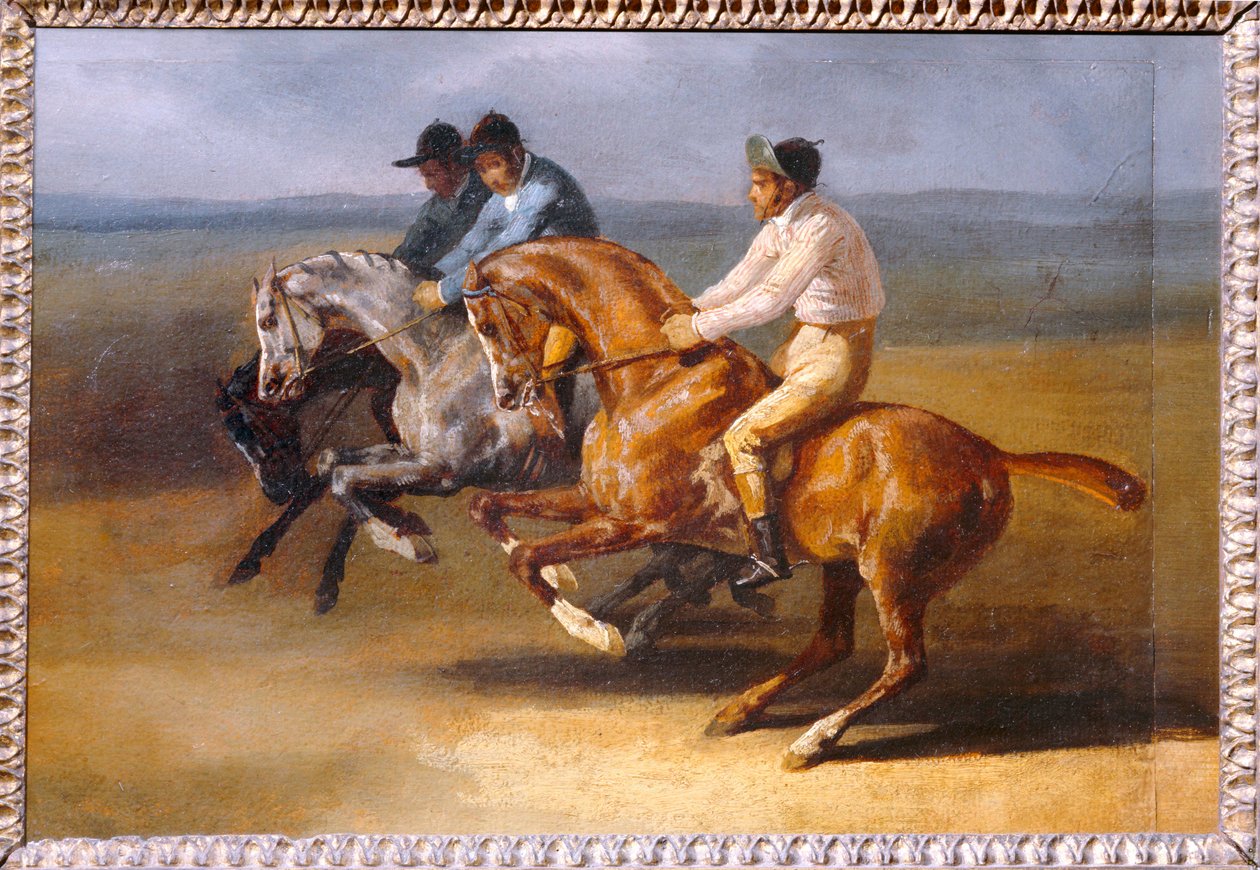 Wyścig konny, w lewo na starcie - Wyścigi konne ... autorstwa Theodore Gericault