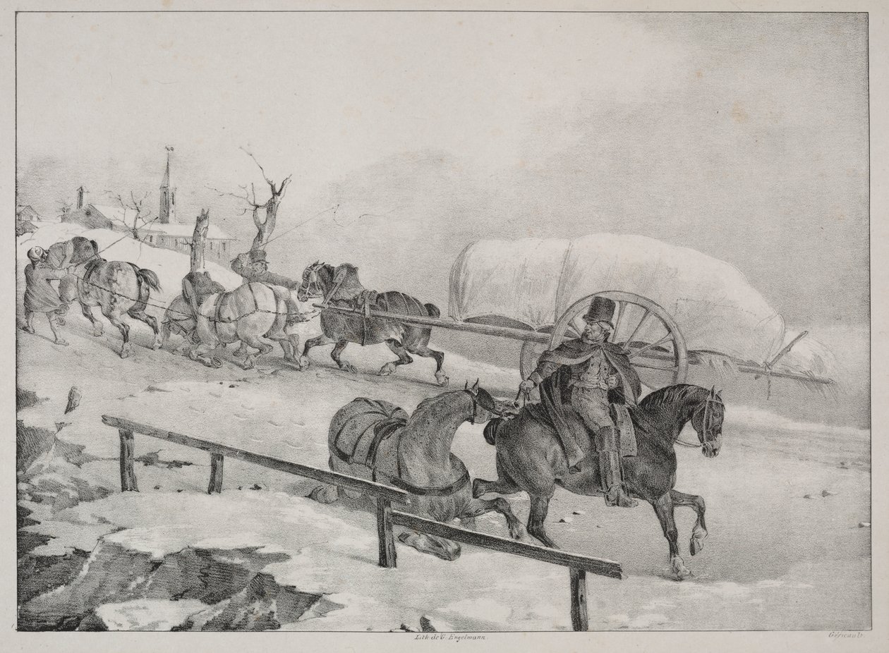 Cztery różne tematy: Wagon wspinający się na wzgórze autorstwa Theodore Gericault