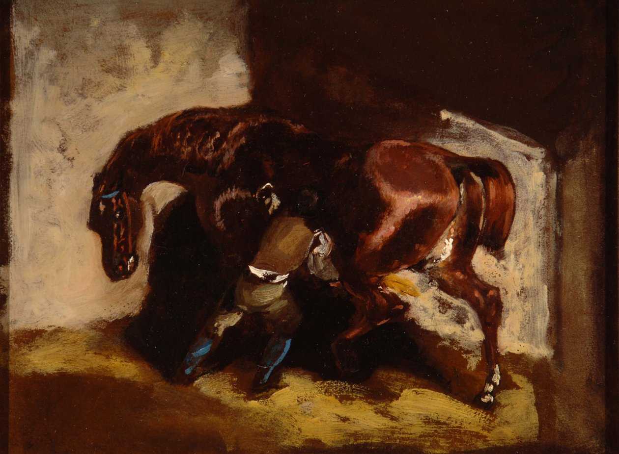 Géricault - Mężczyzna oporządzający konia, 2007.035.128 autorstwa Theodore Gericault